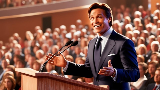 un orateur qui s’adresse à une assemblée un orateur qui s’adresse à une assemblée